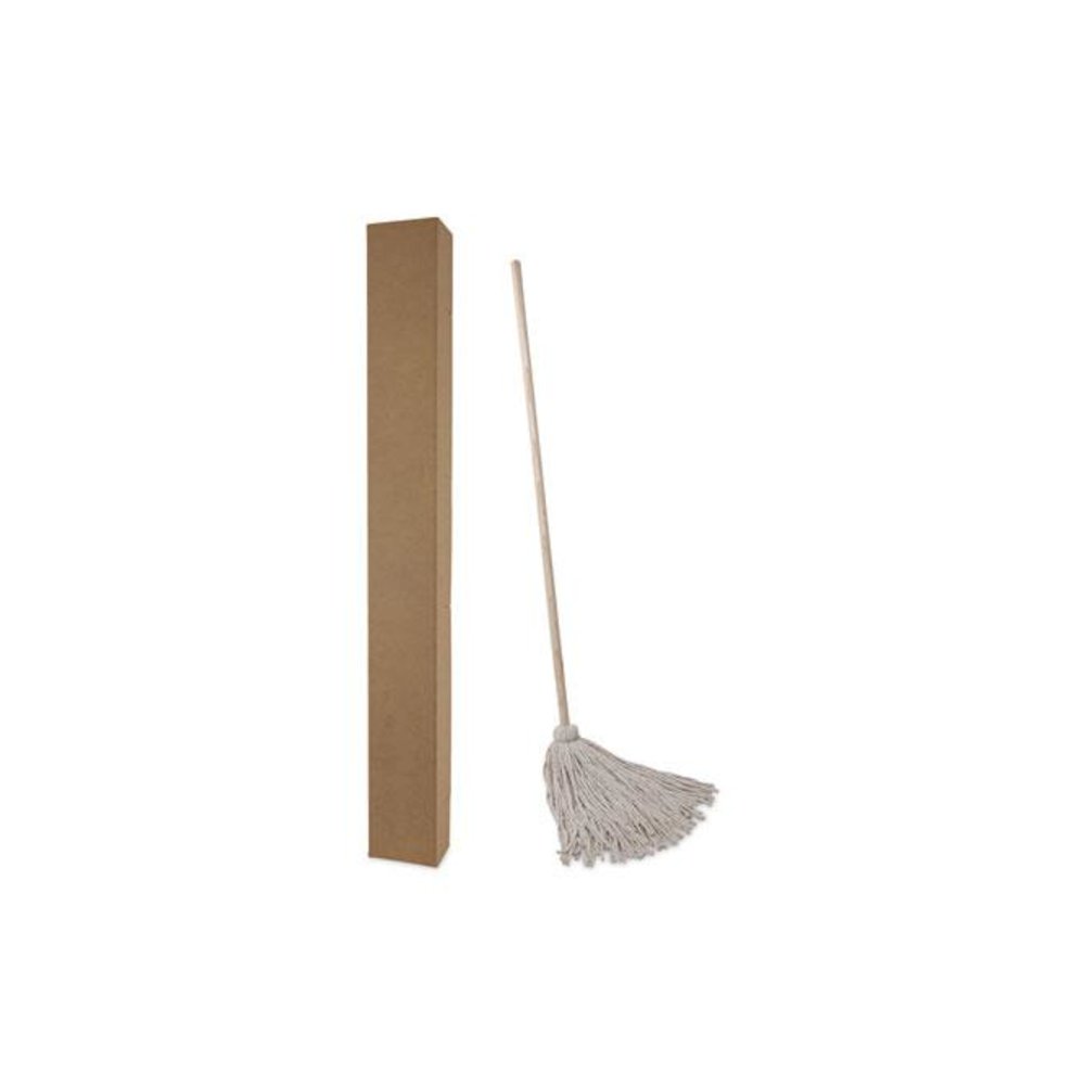 Handle/Deck Mops, #24 White Cotton Head, 54" Natural Wood Handle, 6/Pack. Picture 14