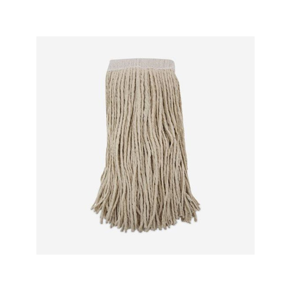 Mop Head, Premium Saddleback Head, Cotton Fiber, 24 oz, White, 12/Carton. Picture 10