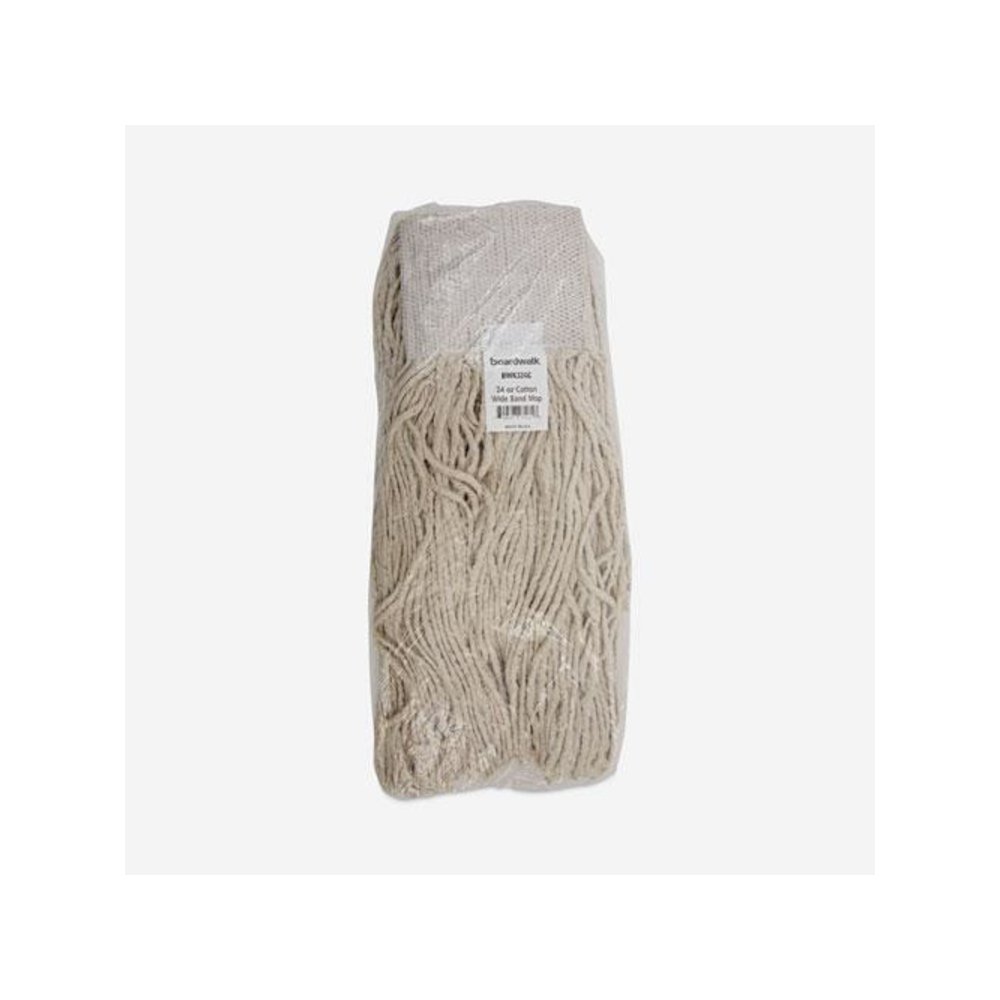Mop Head, Premium Saddleback Head, Cotton Fiber, 24 oz, White, 12/Carton. Picture 15