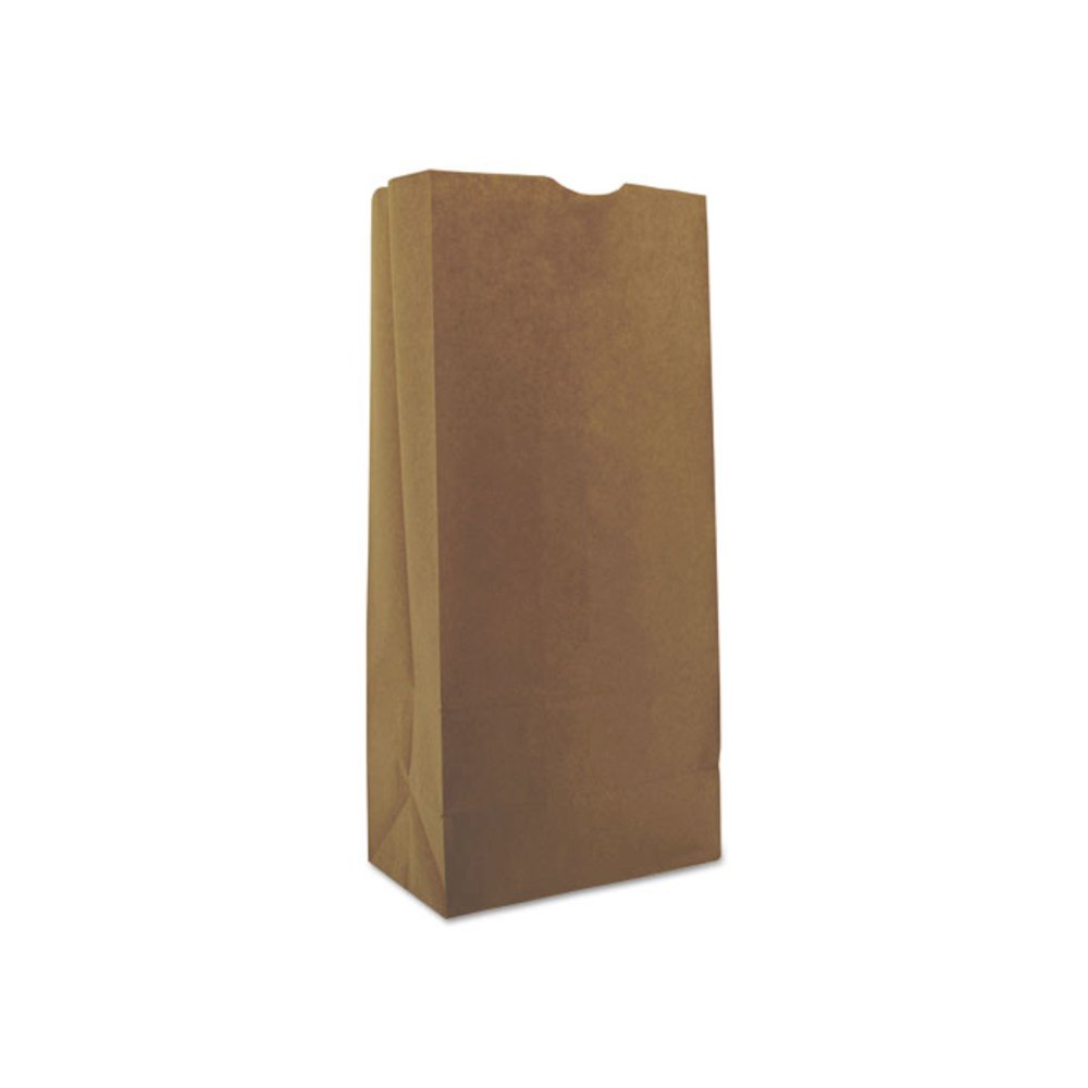 Grocery Paper Bags, 25# Size, 40# Basis Weight, 8.25" x 5.38" x 18", Kraft, 500/Bundle. Picture 1