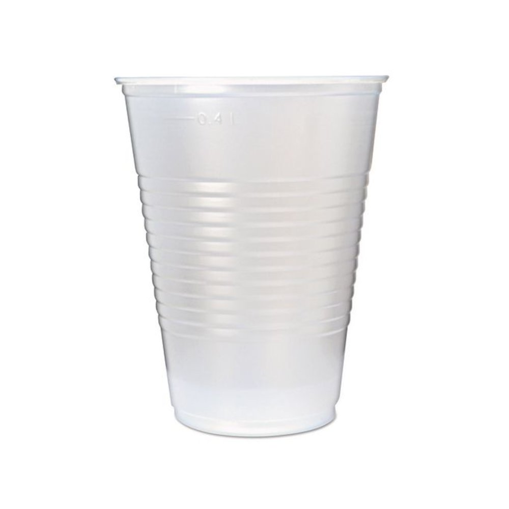RK Ribbed Cold Drink Cups, 16 oz, Plastic, Translucent, 50/Sleeve, 20 Sleeves/Carton. Picture 1