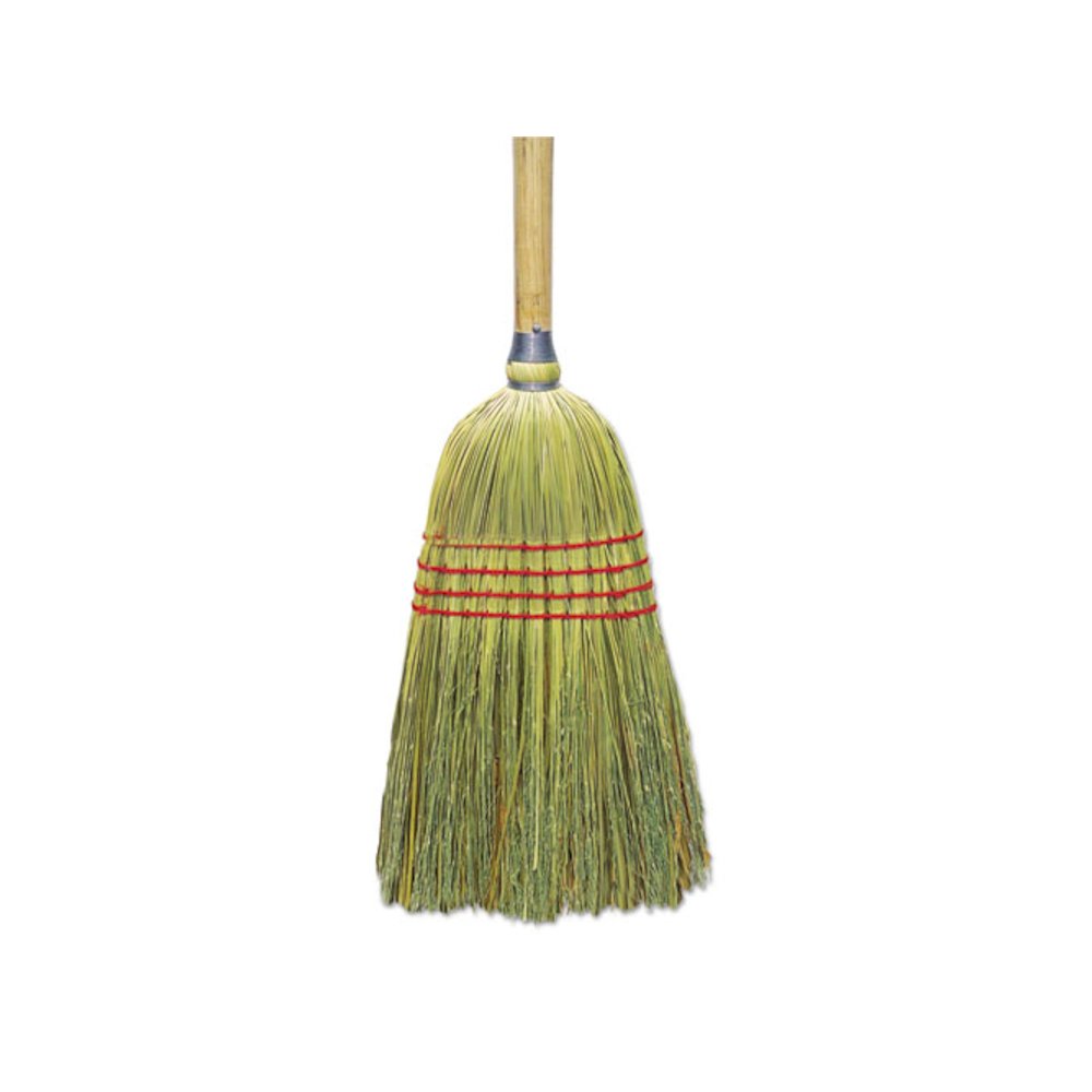 Upright Corn/Fiber Broom, 56" Overall Length, Natural, 6/Carton. Picture 1