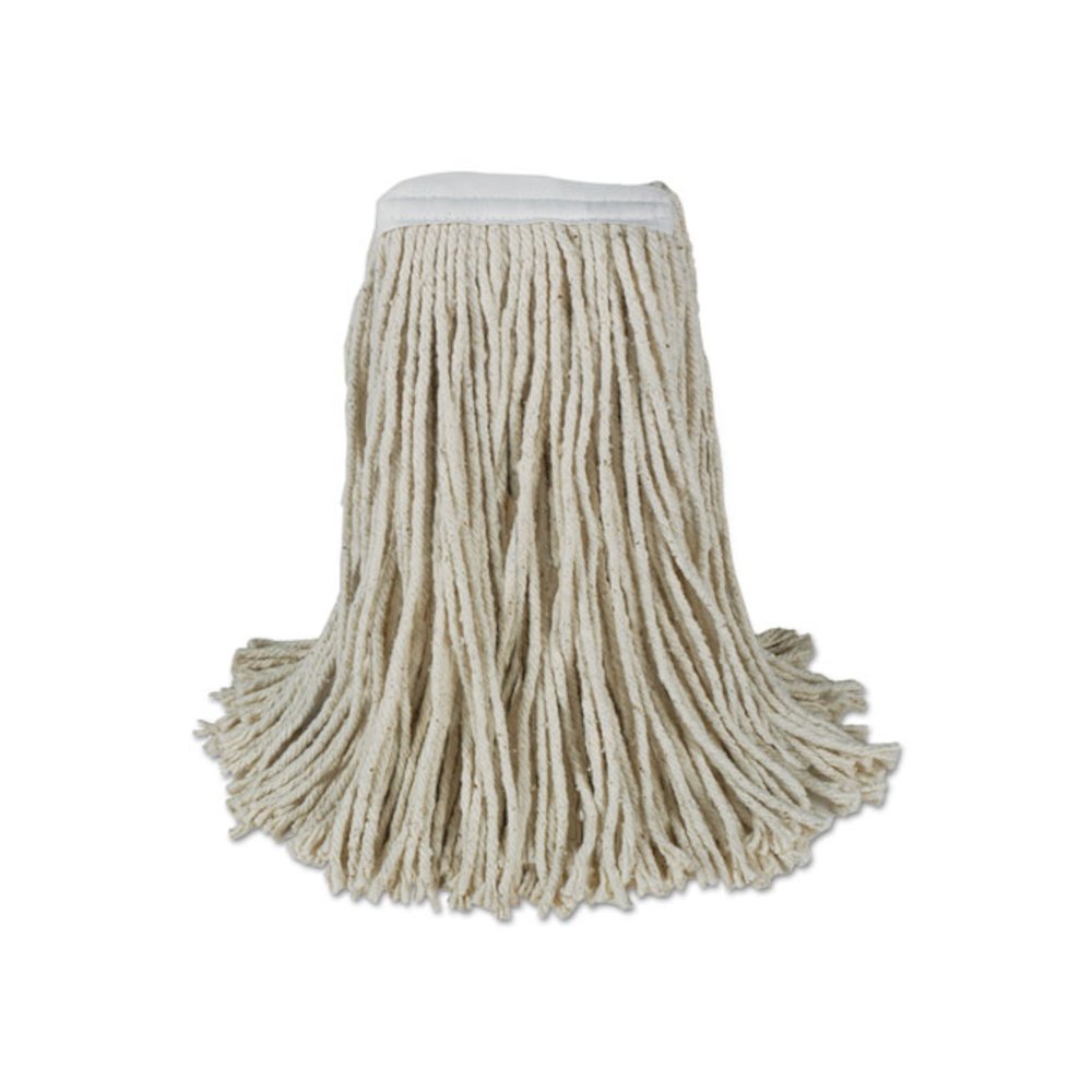 Banded Cotton Mop Heads, Cut-End, 20 oz, White, 12/Carton. Picture 1