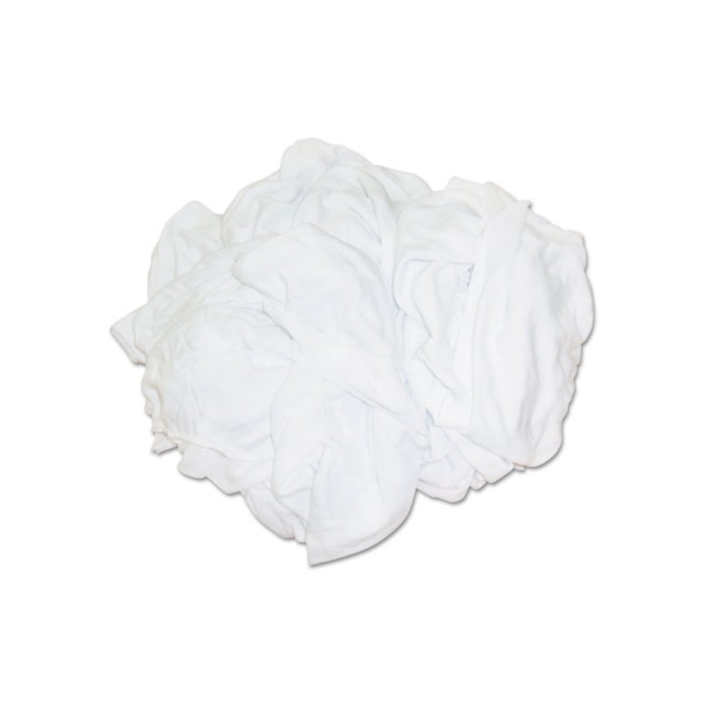 New Bleached White T-Shirt Rags, Multi-Fabric, 25 lb Polybag. Picture 1