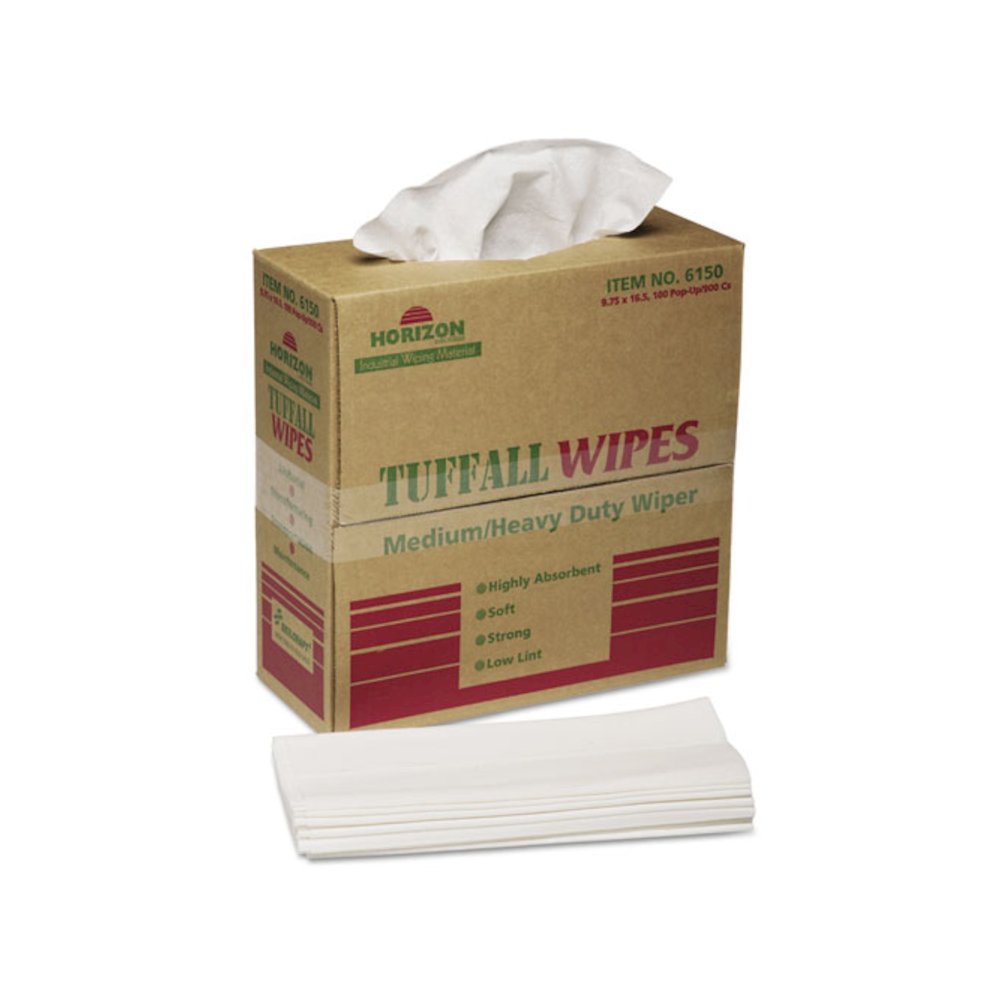 7920015122413, SKILCRAFT Tuffall Wipes, 1-Ply, 9.75 x 16.75, White, 100/Box. Picture 1
