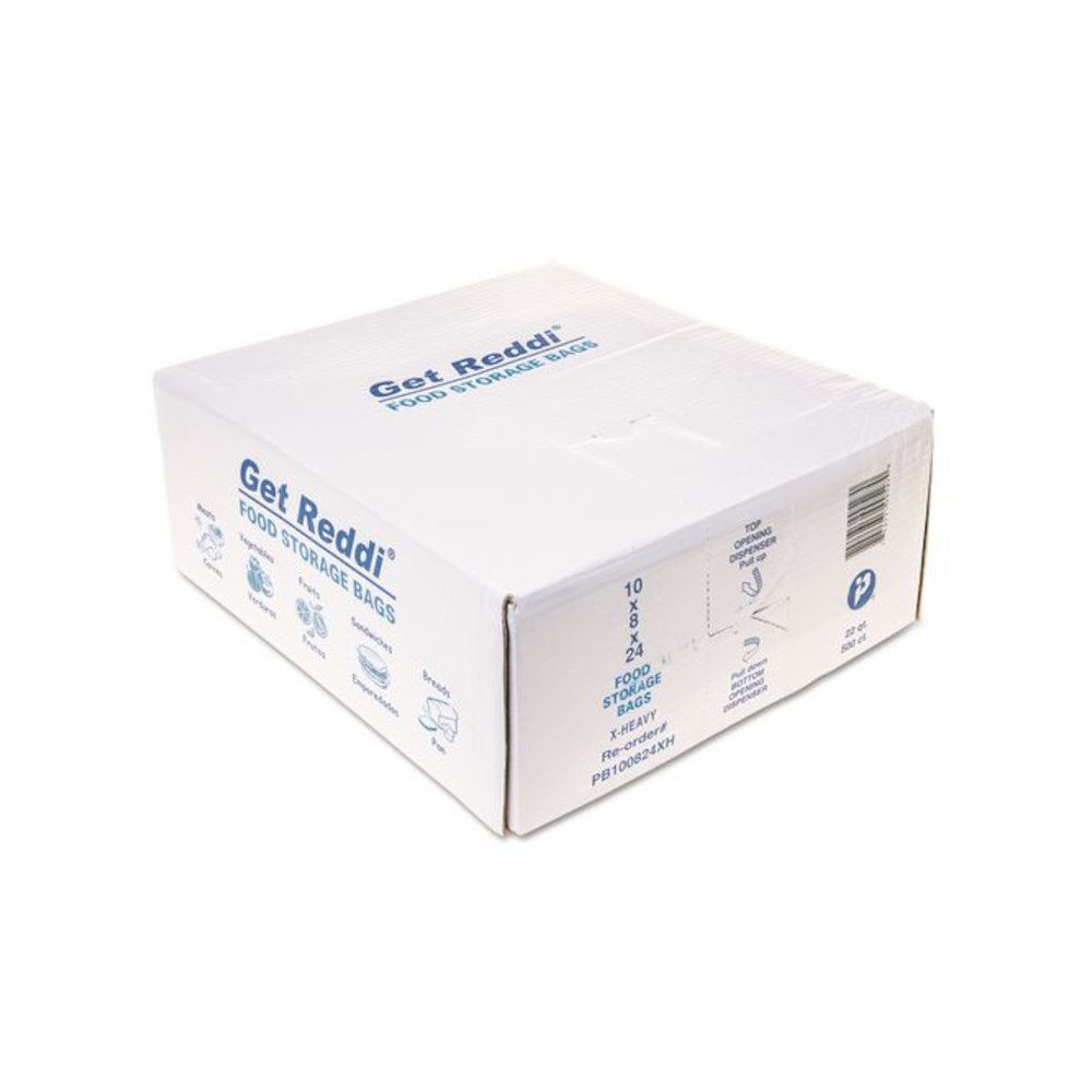 Food Bags, 5.5 gal, 10" x 8" x 24", Clear, 500/Carton. Picture 1