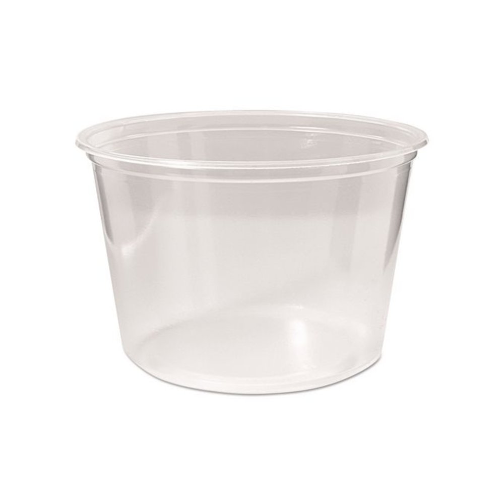 Microwavable Deli Containers, 16 oz, 4.6" Diameter x 3" h, Clear, Plastic, 500/Carton. Picture 1
