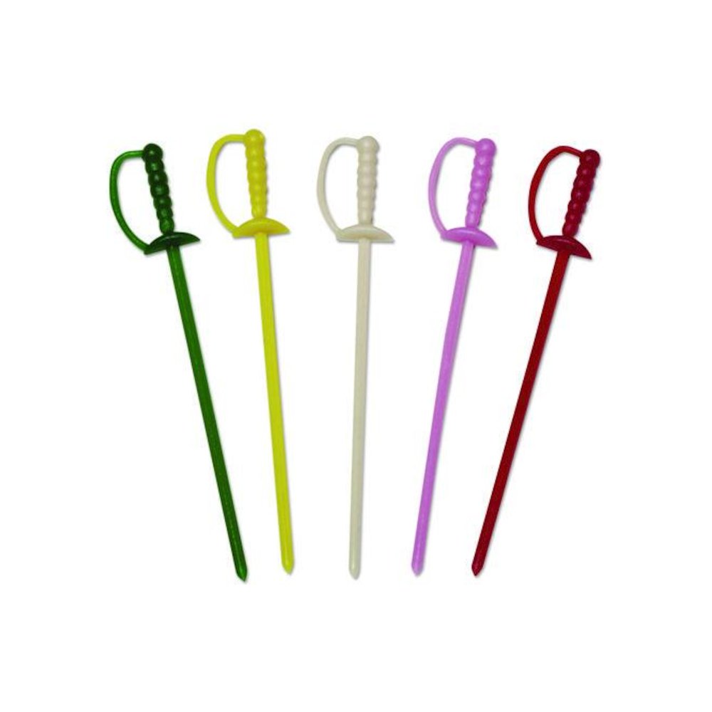Sword Picks, Plastic, 3.25", Assorted Colors, 10,000/Carton. Picture 1