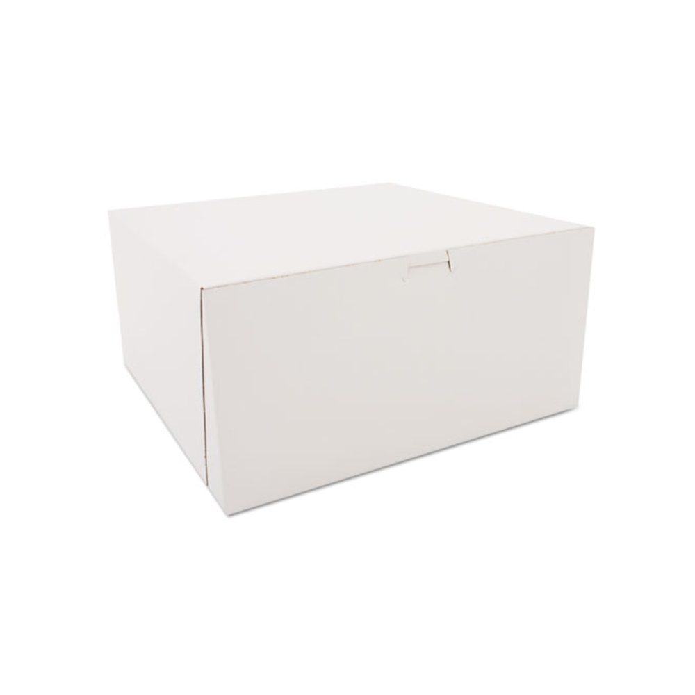 White One-Piece Non-Window Bakery Boxes, 12 x 12 x 6, White, Paper, 50/Carton. Picture 1