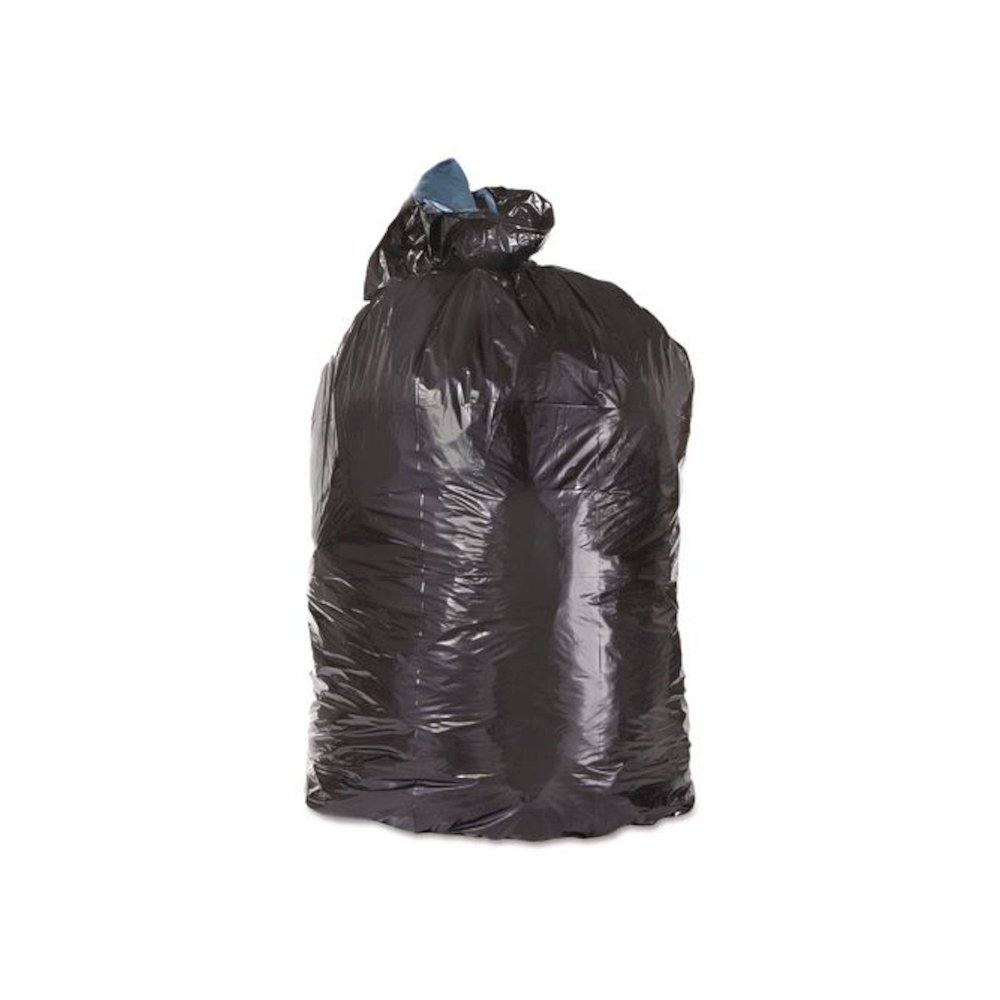 Low-Density Can Liners, 33 gal, 1.6 mil, 23" x 39", Black, Flat Pack, 100/Carton. Picture 1