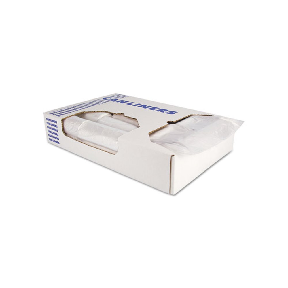 Linear Low-Density Can Liners, 56 gal, 1.1 mil, 43" x 47", Clear, 100/Carton. Picture 3