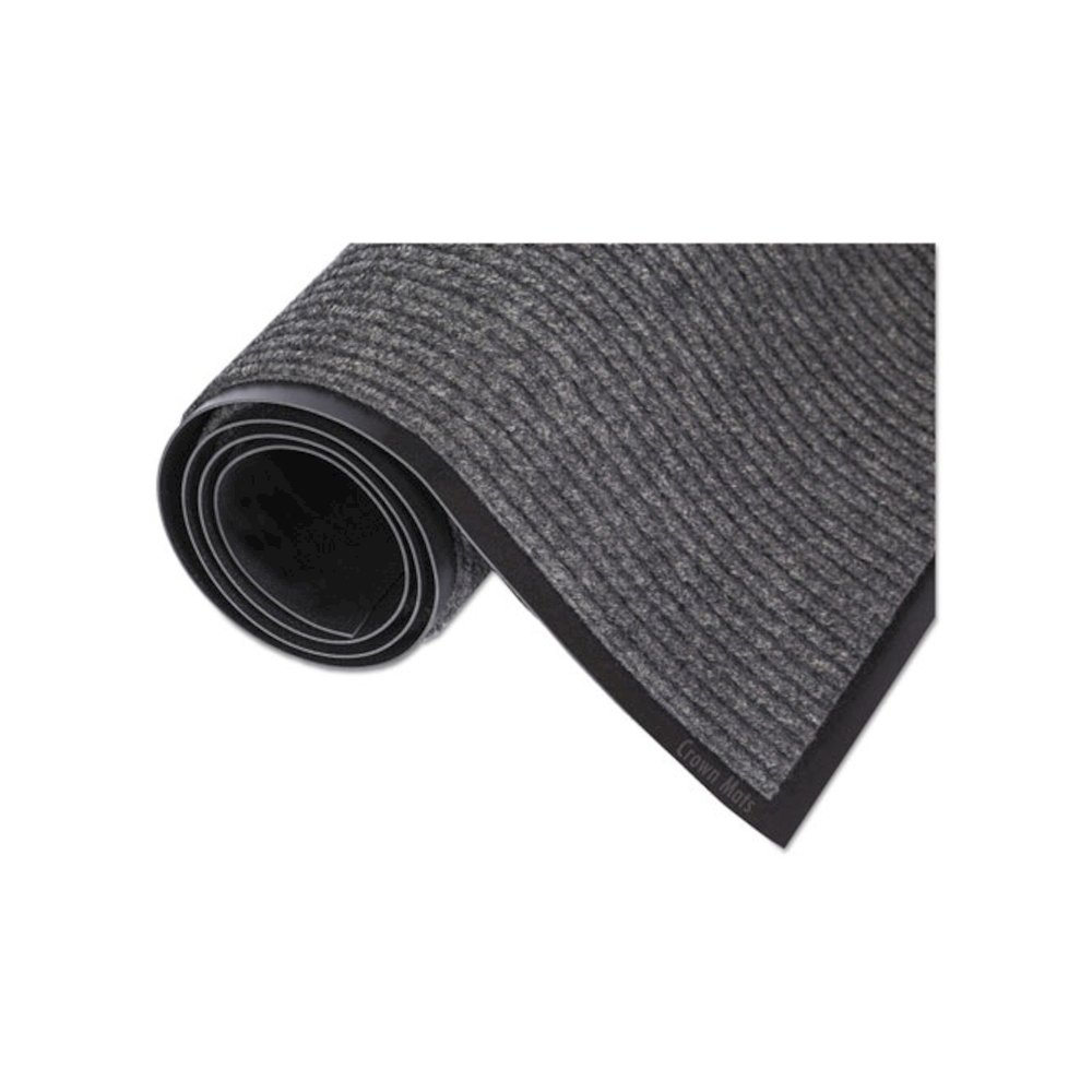 Needle-Rib Wiper/Scraper Mat, Rectangular, Gray Ribbed Surface, 48" x 72". Picture 3