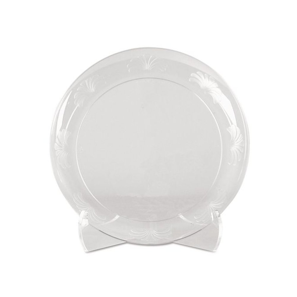 Designerware Plates, Plastic, 6" dia, Clear, 10/Pack, 18 Packs/Carton. Picture 1
