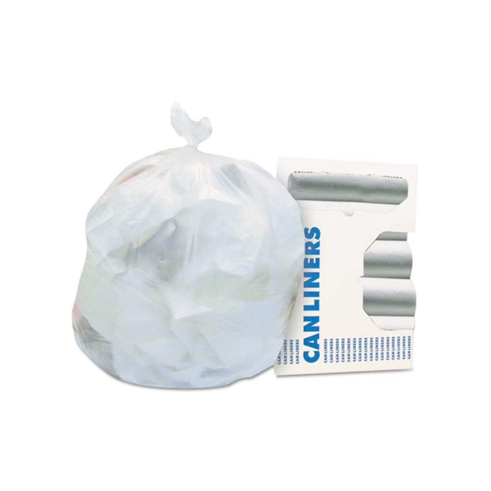 Linear Low-Density Can Liners, 56 gal, 1.1 mil, 43" x 47", Clear, 100/Carton. Picture 1