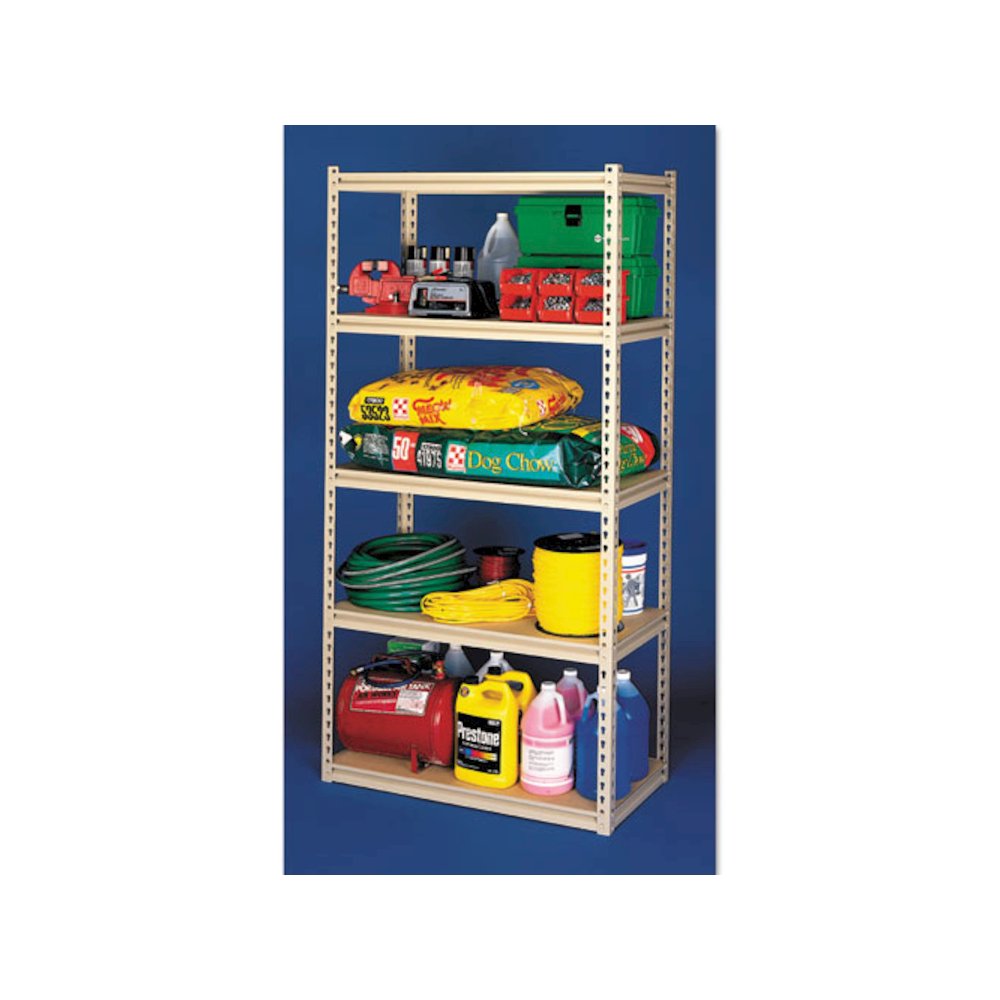 Stur-D-Stor Shelving, Five-Shelf, 36.5w x 18.5d x 72h, Sand. Picture 1
