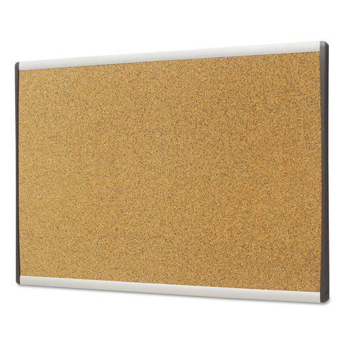 ARC Frame Cubicle Board, Cork Bulletin, 24" x 14", Tan Surface, Satin Aluminum Frame. Picture 3