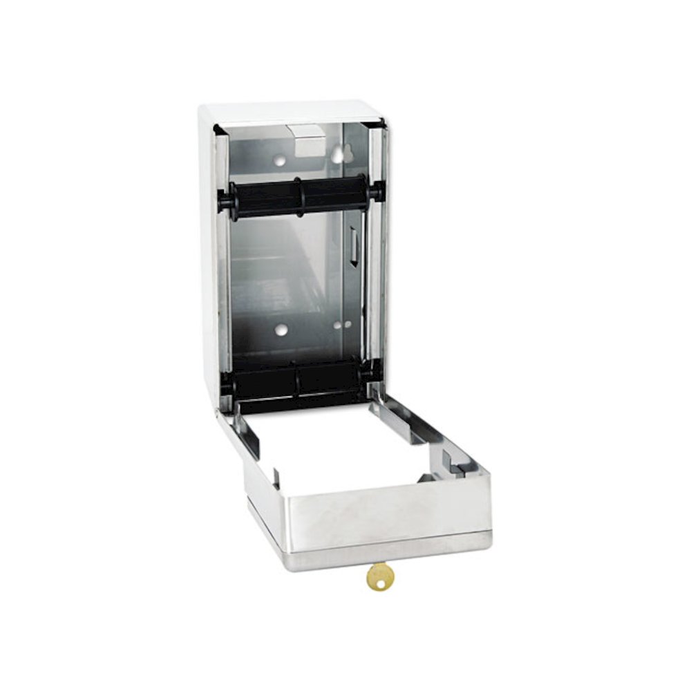 Stainless Steel Two-Roll Tissue Dispenser, 6.06 x 5.94 x 11, Stainless Steel. Picture 3
