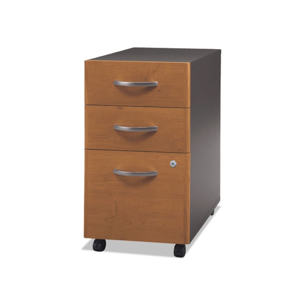 Series C Mobile Pedestal File, Left/Right, 3-Drawers: Box/Box/File, Legal/Letter/A4/A5, Cherry/Gray, 15.75" x 20.25" x 27.88". Picture 2