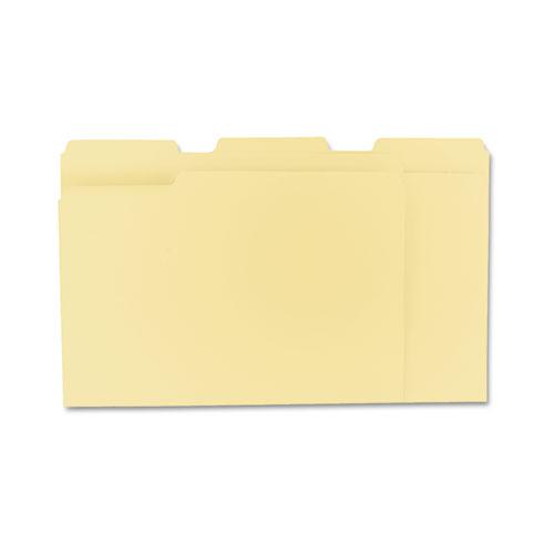 Top Tab File Folders, 1/3-Cut Tabs: Assorted, Letter Size, 0.75" Expansion, Manila, 100/Box. Picture 3