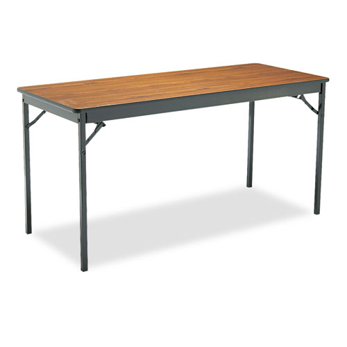 Special Size Folding Table, Rectangular, 60w x 24d x 30h, Walnut/Black. Picture 1