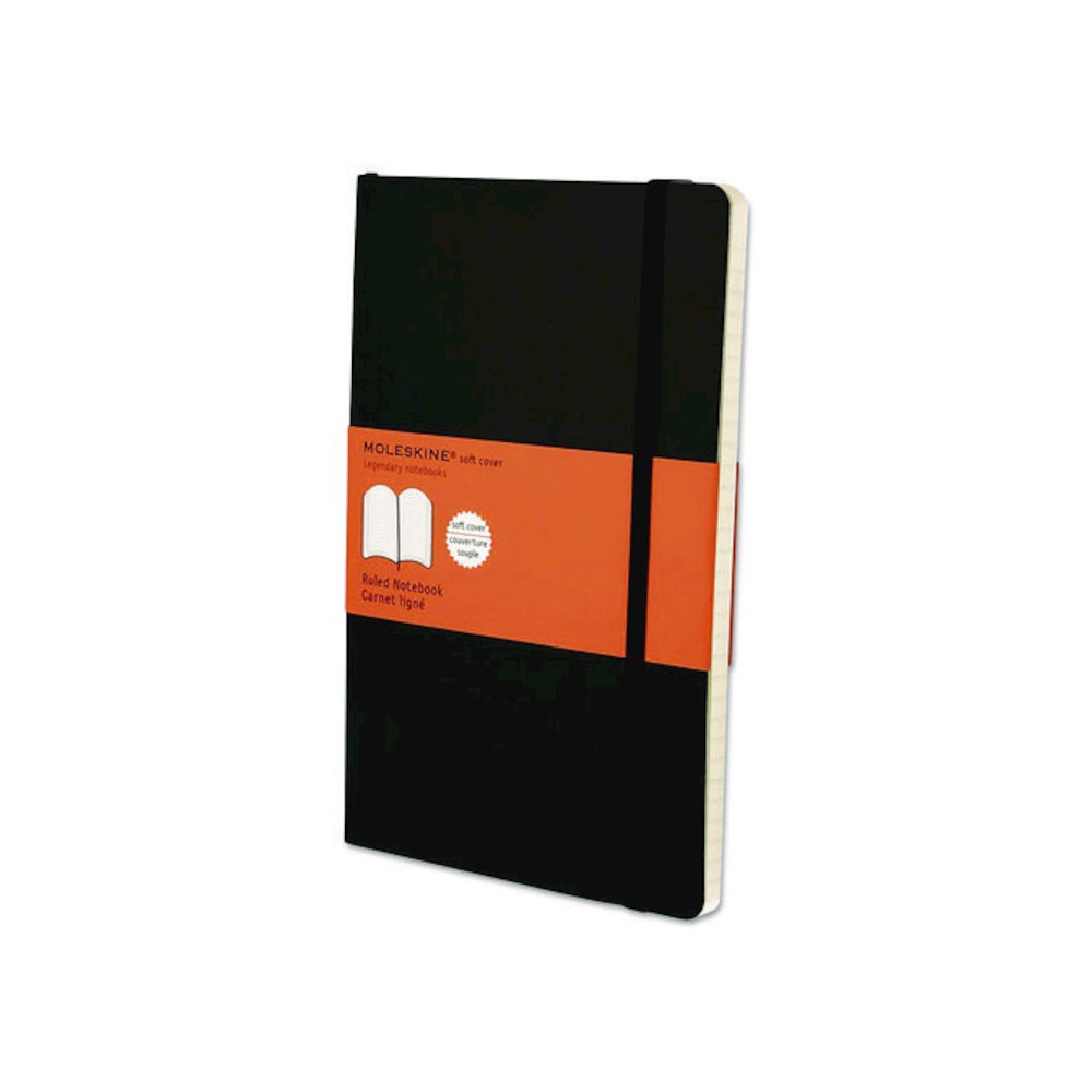 Classic Softcover Notebook, 1-Subject, Narrow Rule, Black Cover, (192) 8.25 x 5 Sheets. Picture 1