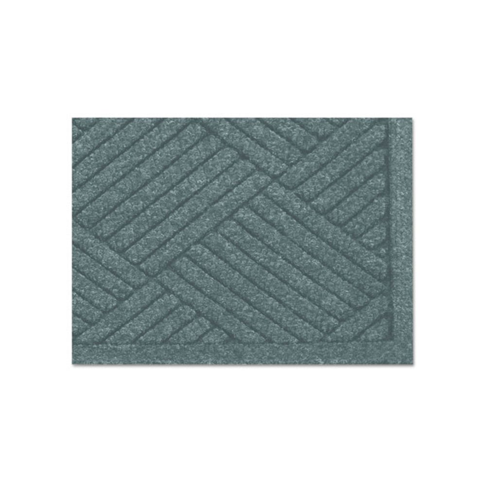 EcoGuard Diamond Floor Mats, Rectangular with Single Fan, Charcoal Gray Carpeted Surface, 96" x 48". Picture 10