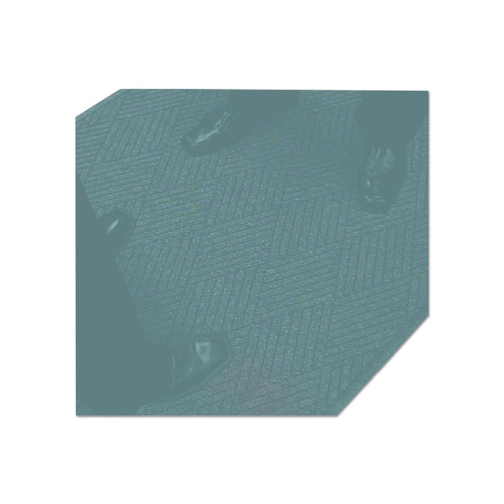 EcoGuard Diamond Floor Mats, Rectangular with Single Fan, Charcoal Gray Carpeted Surface, 96" x 48". Picture 3