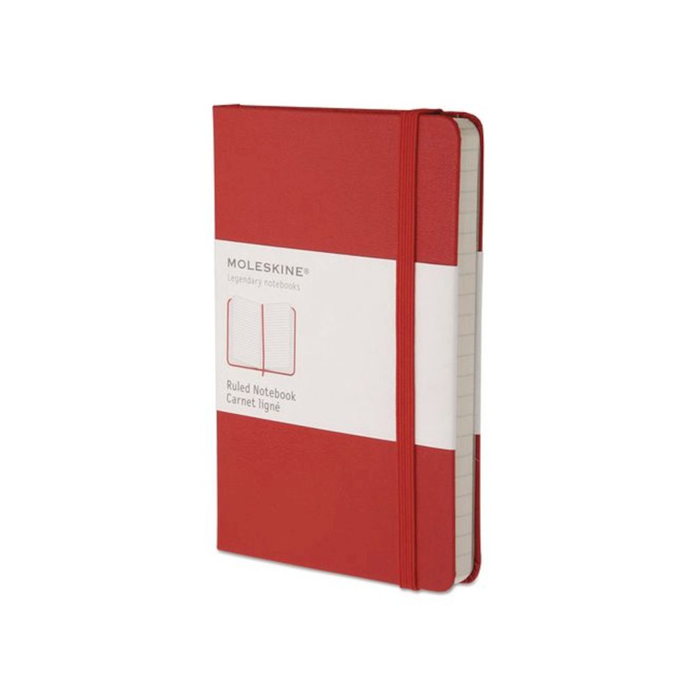 Hard Cover Notebook, 1-Subject, Narrow Rule, Red Cover, (192) 5.5 x 3.5 Sheets. Picture 1