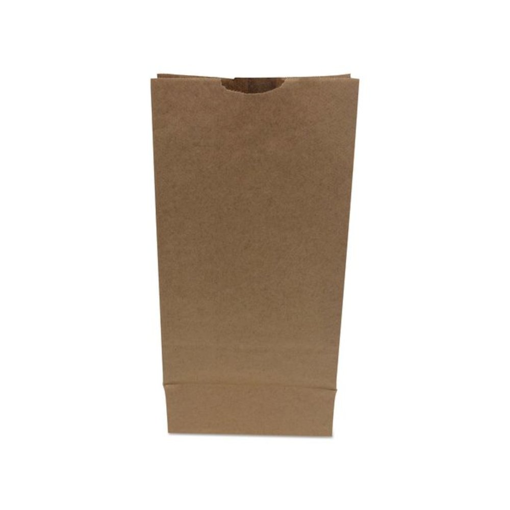 Grocery Paper Bags, 10# Size, Heavy-Duty, 50# Basis Weight, 7" x 4.38" x 13.75", Kraft, 500/Bundle. Picture 1