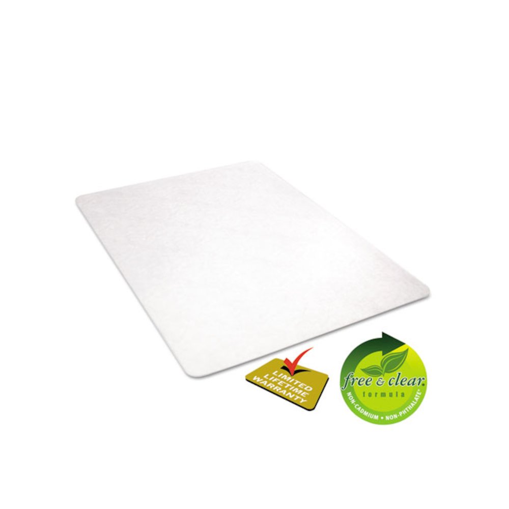 EconoMat Non-Studded All Day Use Chair Mat for Hard Floors, Rectangular, 46" x 60", Clear, Ships Flat. Picture 5