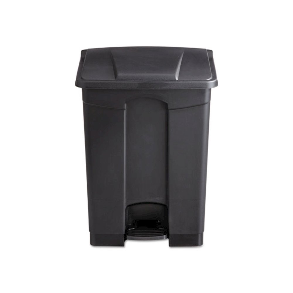 Large Capacity Plastic Step-On Receptacle, 17 gal, Plastic, Black. Picture 2