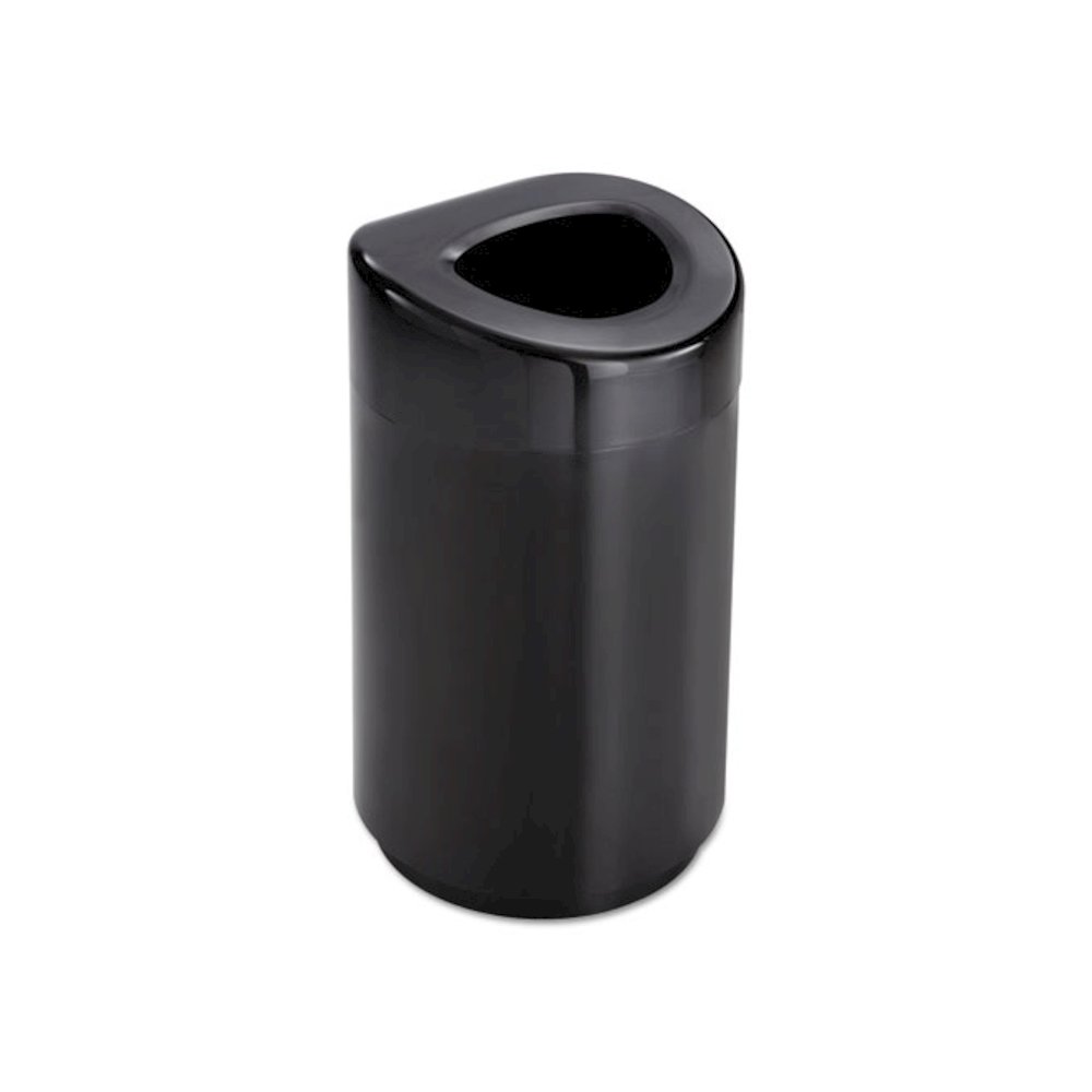 Open Top Round Waste Receptacle, 30 gal, Steel, Black. Picture 2