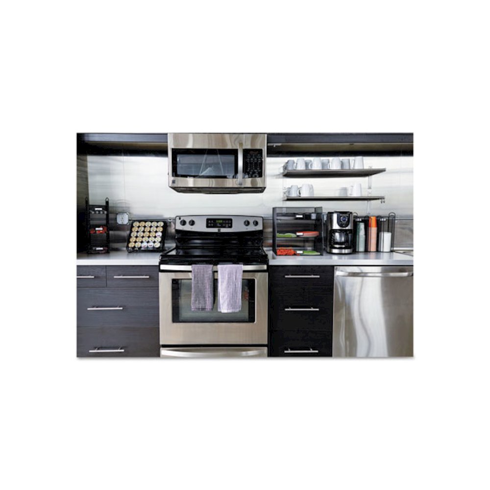 Onyx Breakroom Organizers, 3 Compartments,14.63 x 11.75 x 15, Steel Mesh, Black. Picture 2