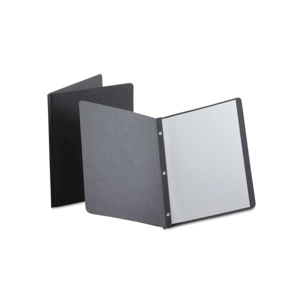 Title Panel and Border Front Report Cover, Three-Prong Fastener, 0.5" Capacity, 8.5 x 11, Black/Black, 25/Box. Picture 1