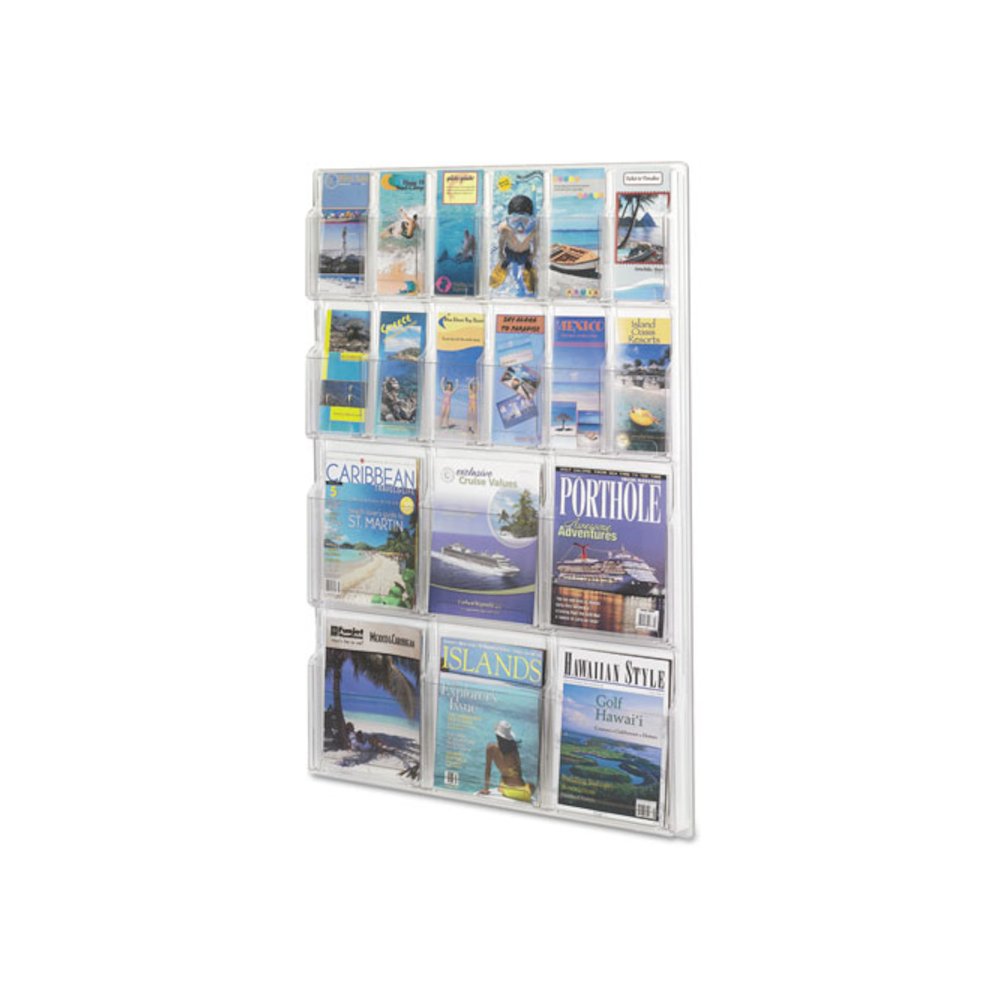 Reveal Clear Literature Displays, 18 Compartments, 30w x 2d x 45h, Clear. Picture 4