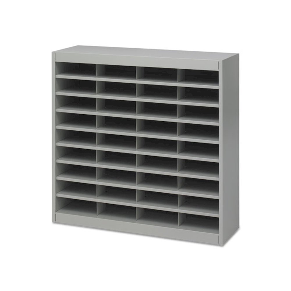 Steel/Fiberboard E-Z Stor Sorter, 36 Compartments, 37.5 x 12.75 x 36.5, Gray. Picture 3