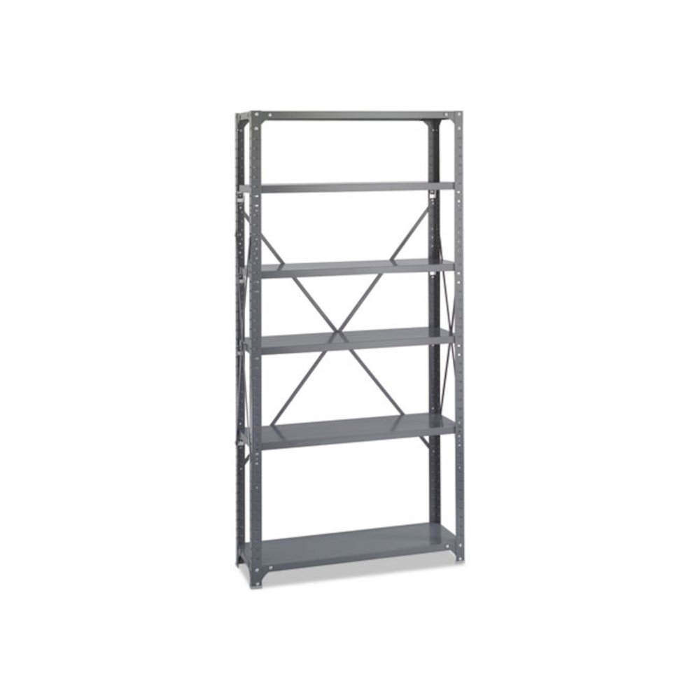 Commercial Steel Shelving Unit, Six-Shelf, 36w x 12d x 75h, Dark Gray. Picture 1