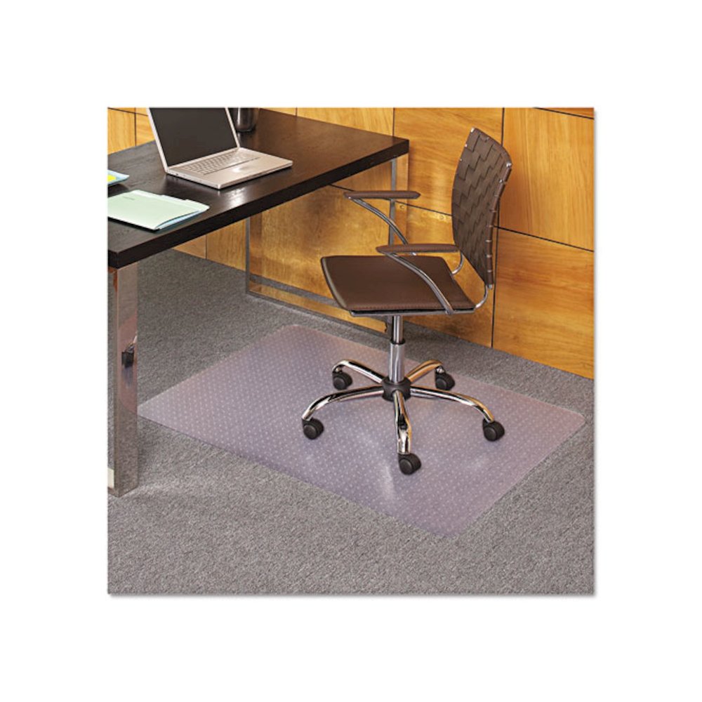EverLife Light Use Chair Mat for Flat Pile Carpet, Rectangular, 36 x 44, Clear. Picture 1