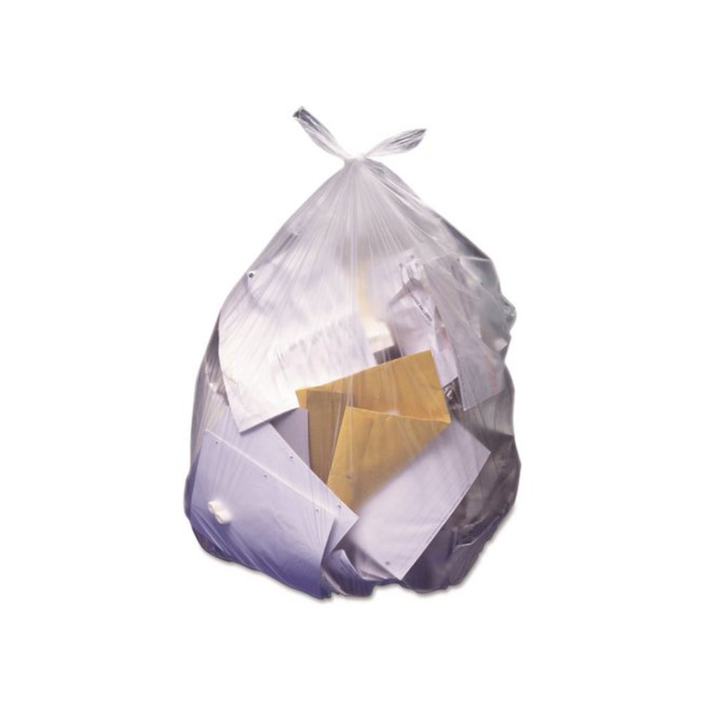 High-Density Waste Can Liners, 45 gal, 14 mic, 40" x 48", Natural, 25 Bags/Roll, 10 Rolls/Carton. Picture 1