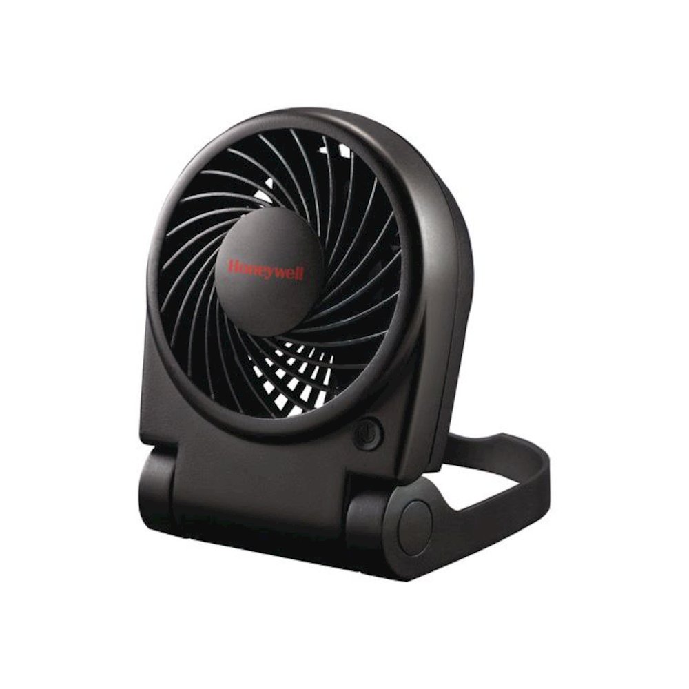 Turbo On The Go USB/Battery Powered Fan, 3", 1 Speed, Black. Picture 1