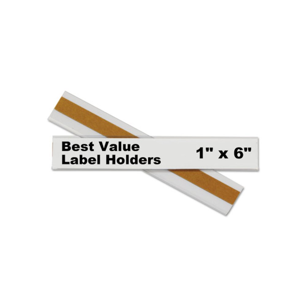 Self-Adhesive Label Holders, Top Load, 1 x 6, Clear, 50/Pack. Picture 2