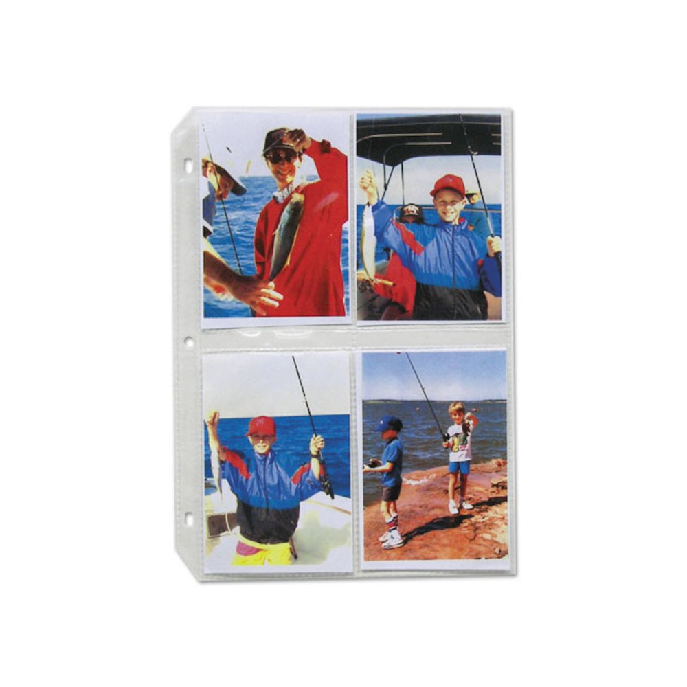 Clear Photo Pages for Eight 3.5 x 5 Photos, 3-Hole Punched, 11.25 x 8.13, 50/Box. Picture 1