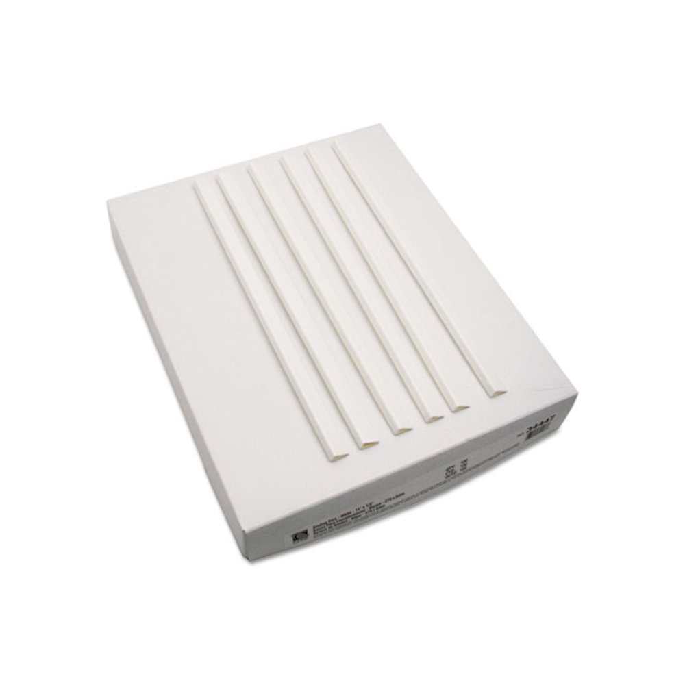 Slide 'N Grip Binding Bars, 40-Sheet Capacity, 11" x 0.25", White, 100/Box. Picture 2