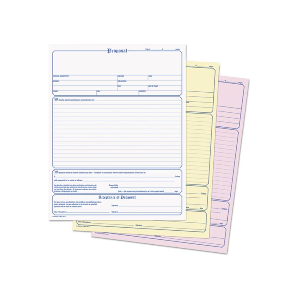 Proposal Form, Three-Part Carbonless, 11 x 8.5, 50 Forms Total. Picture 2