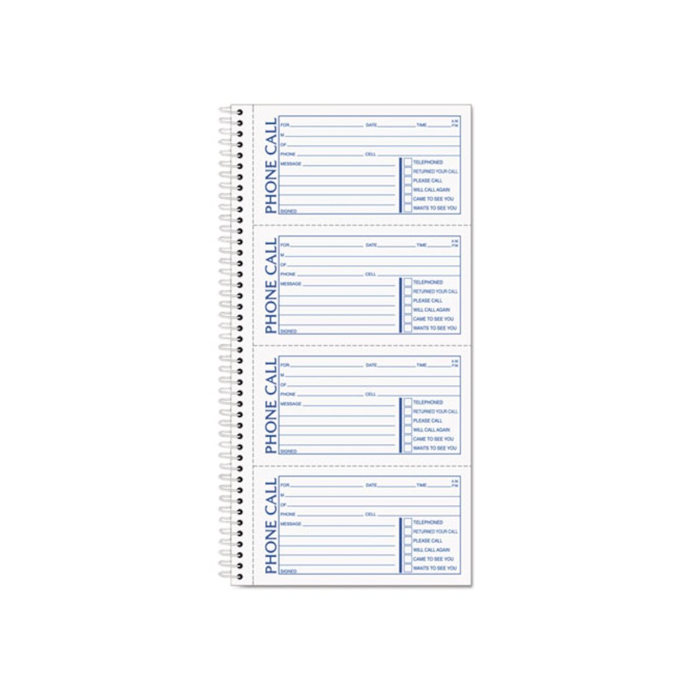 Second Nature Phone Call Book, Two-Part Carbonless, 5 x 2.75, 4 Forms/Sheet, 400 Forms Total. Picture 1