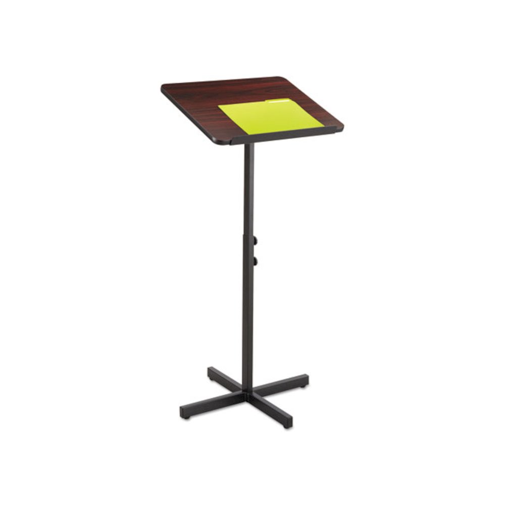 Adjustable Speaker Stand, 21 x 21 x 29.5 to 46, Mahogany/Black. Picture 4