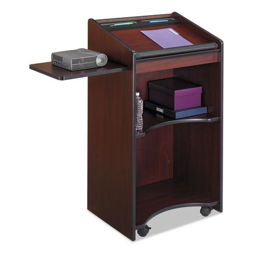 Executive Mobile Lectern, 25.25 x 19.75 x 46, Mahogany. Picture 1