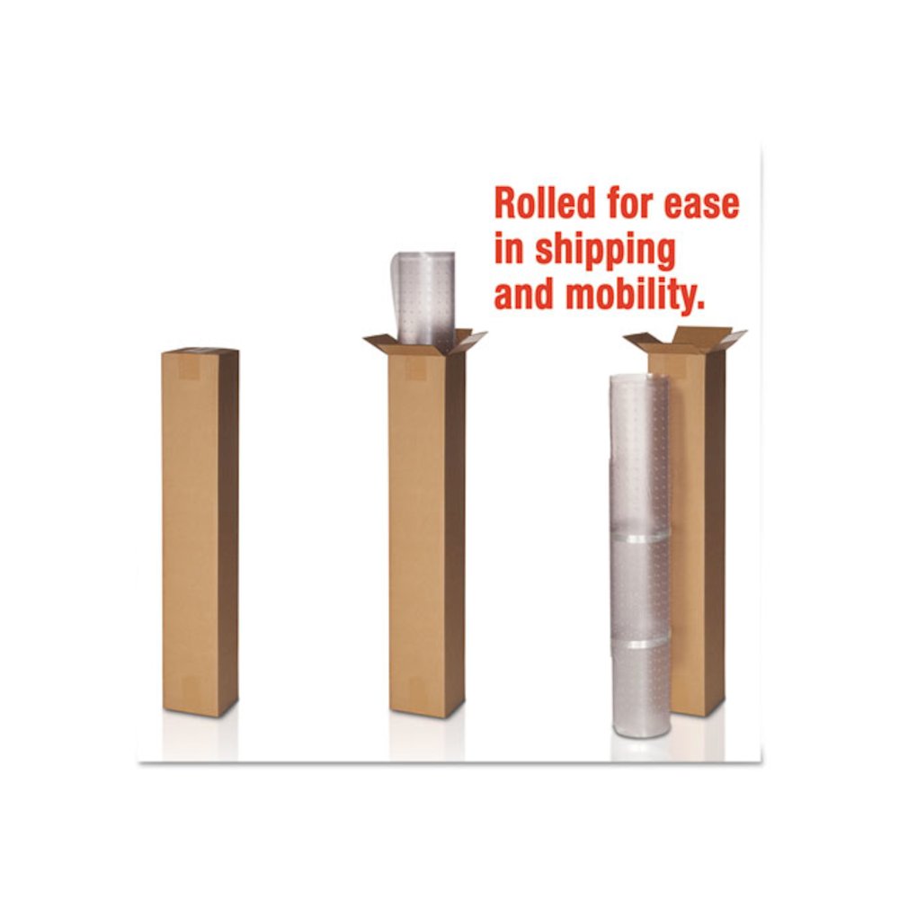 EconoMat Non-Studded All Day Use Chair Mat for Hard Floors, Rectangular, 45" x 53", Clear, Ships Rolled. Picture 11