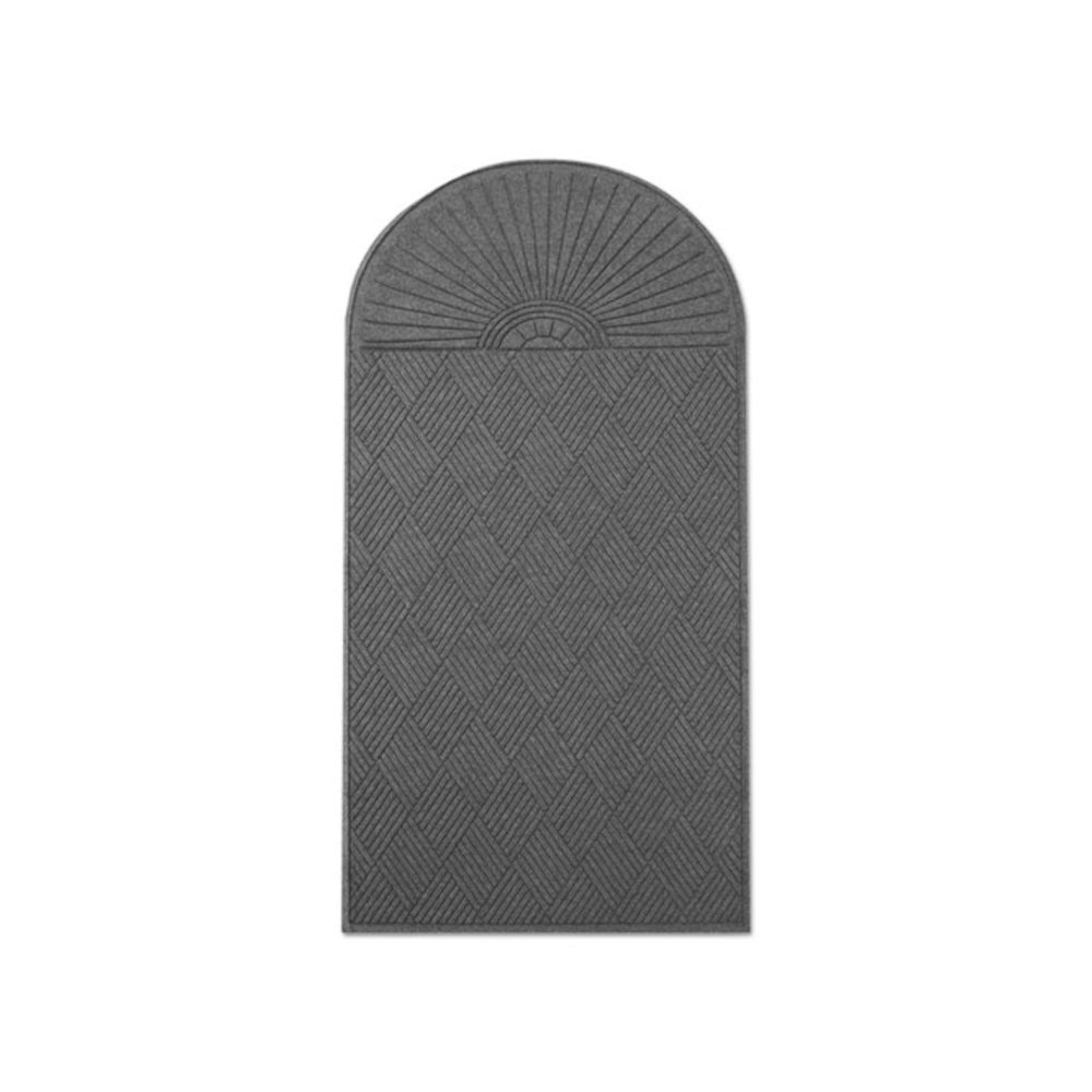 EcoGuard Diamond Floor Mats, Rectangular with Single Fan, Charcoal Gray Carpeted Surface, 96" x 48". Picture 9