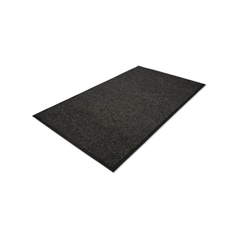 Golden Series Dual Rib Indoor Wiper Mats, Rectangular, Charcoal Gray Carpeted Surface, 48" x 72". Picture 1